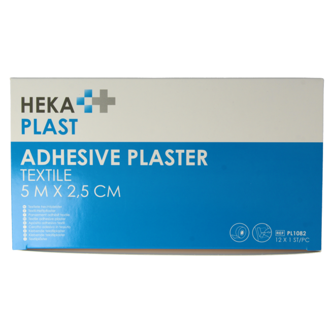 Hekaplast Hechtpleister textiel 5 x 2.5cm 12 Stuks