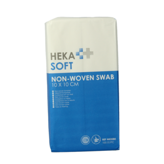 Heka Soft Kompres włókninowy 10 x 10 cm, niejałowy, 8 warstw, 100 sztuk