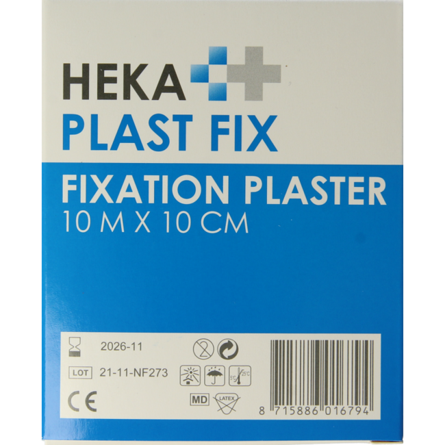 Hekaplast Fix Pflaster 10 m x 10 cm mit Schutzfolie 1 Rolle