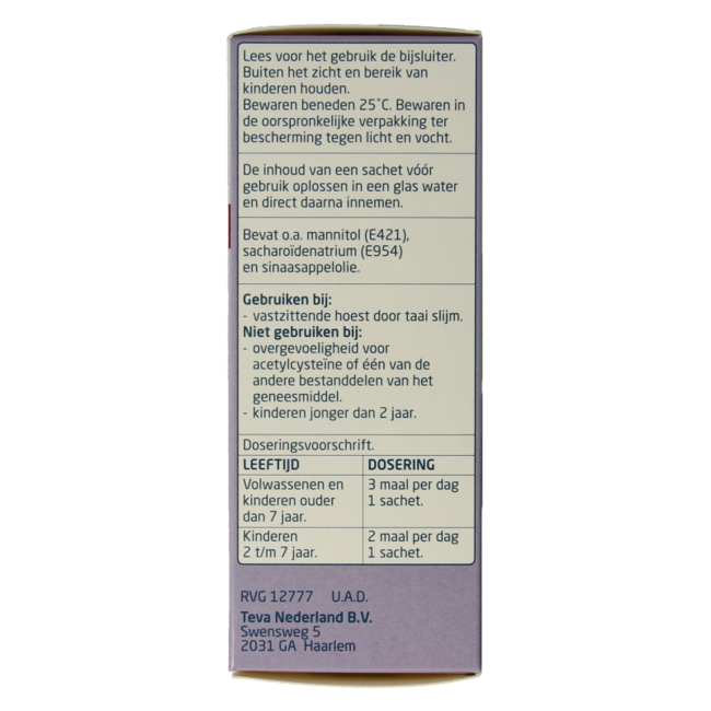 Teva Acetylcysteine 200mg poeder 30 Sachets