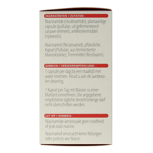Vitamine B3 niacinamide 500 mg 100 gélules