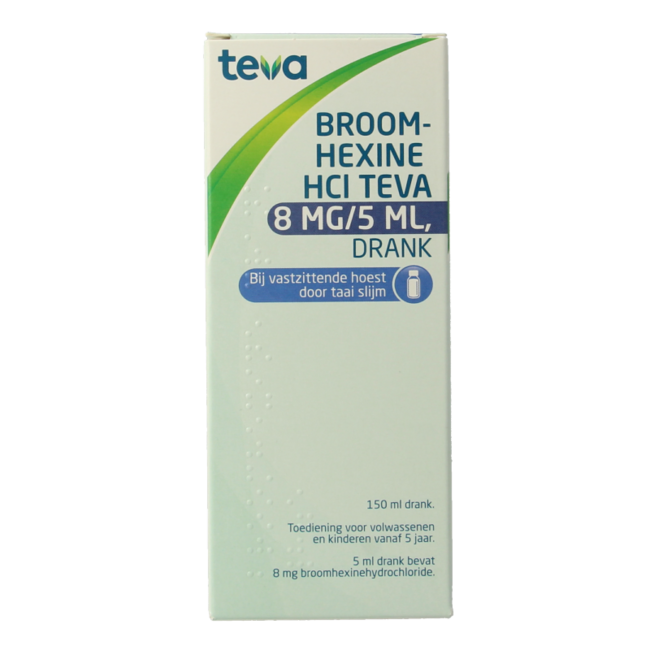 Teva Bromhexina HCL 8mg / 5ml 150 mililitros