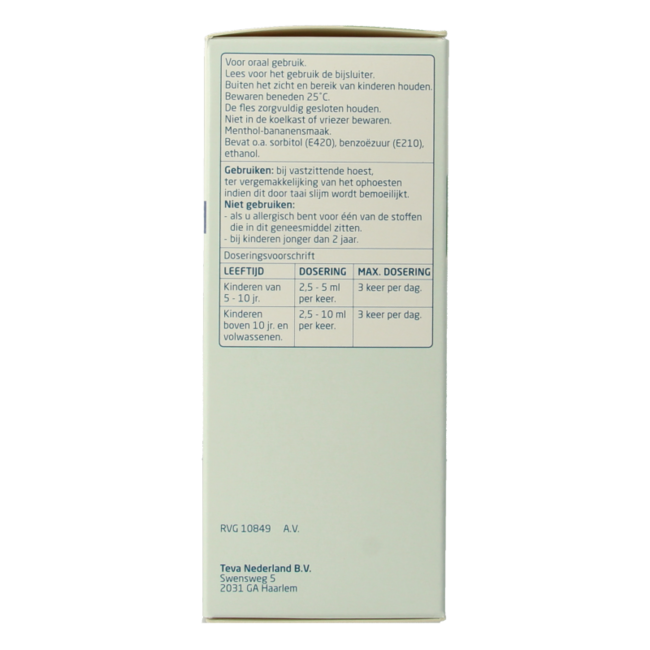 Teva Bromhexin HCL 8 mg / 5 ml 150 Milliliter