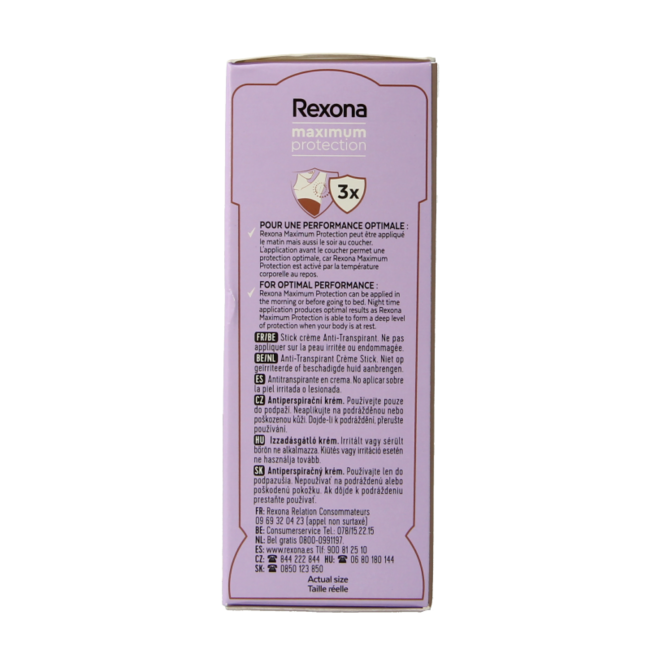 Rexona Déodorant stick femme max prot sensitive 45 millilitres