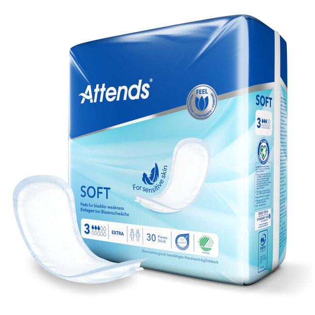 Compresa absorbente Attends Soft 3+ Extra Plus - 10 unidades