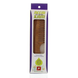 Holisan Neem Wooden Comb with Handle, Coarse Teeth, 1 Piece
