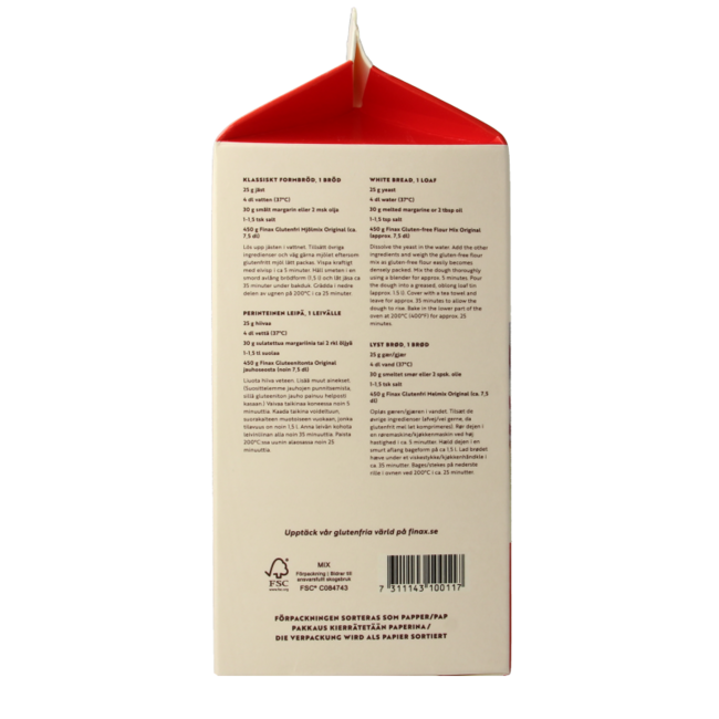 Finax Broodmix wit glutenvrij 900 Gram