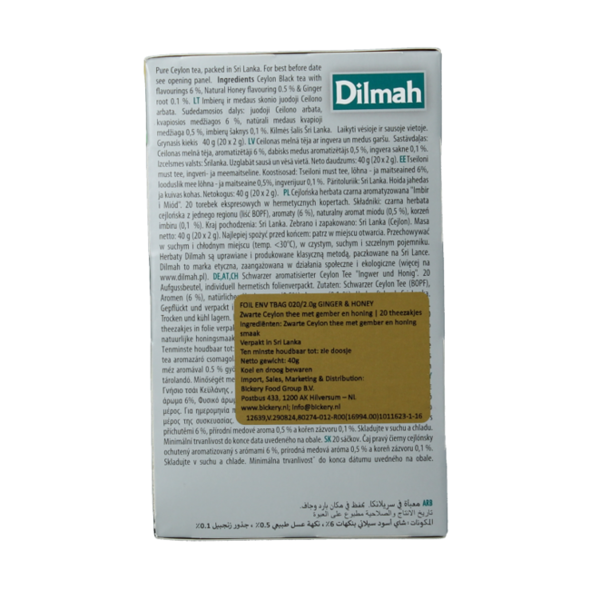 Dilmah Té de jengibre y miel Fun Tea 20 bolsitas