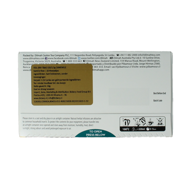 Dilmah Infusion à la camomille 20 sachets