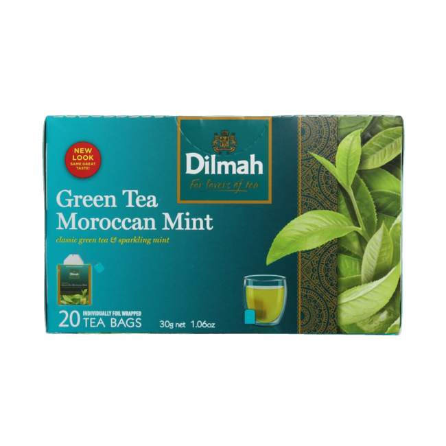 Selección de té verde a la menta marroquí Dilmah 20 bolsitas