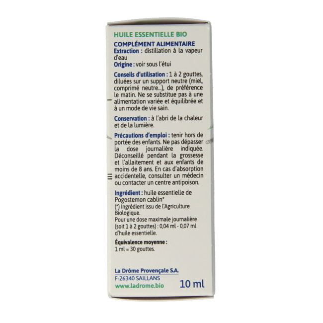 Bio-Patchouliöl 10 Milliliter