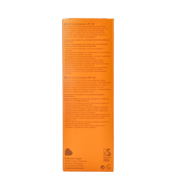 Borlind Spray Solaire FPS 20 100 Millilitres