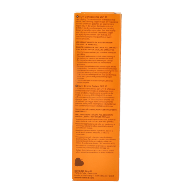 Borlind Crème Solaire SPF15 75 Millilitres