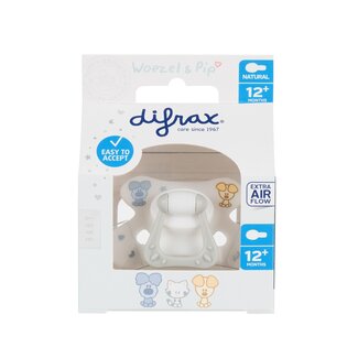 Difrax Sucette natural 12+ mois Woezel & Pip 1 pièce
