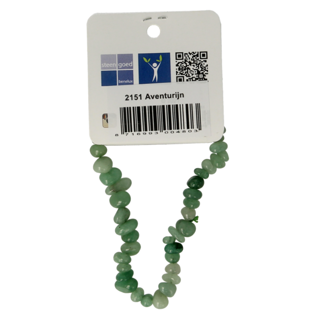 Steengoed Aventurine chip bead bracelet on card 1 Piece