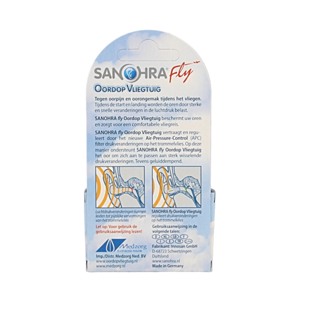 Sanohra Protections auditives avion Fly Regular Adulte 1 paire