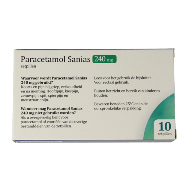 Sanias Paracetamol 240mg 10 Zäpfchen