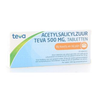 Teva Acetylsalicylic Acid 500mg 20 Tablets