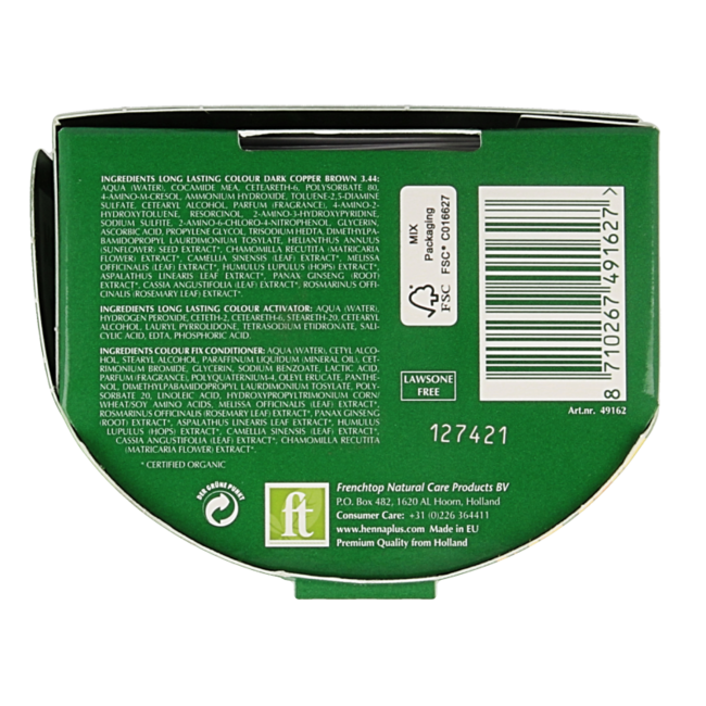 Tinta a Lunga Durata Henna Plus 3.44 Castano Rame Scuro 100 Millilitri