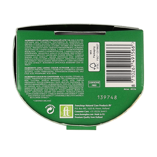 Henna Plus Long Lasting Colour 7.54 Cafe Latte 100ml