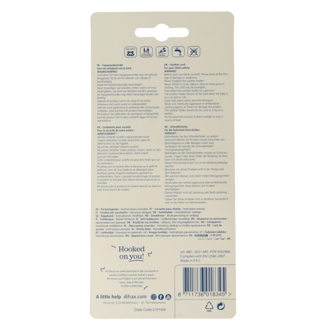 Fopspeen hartjes ketting 1 Stuks