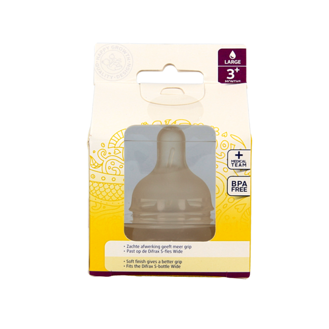 Tétine col large souple taille L - Lot de 2