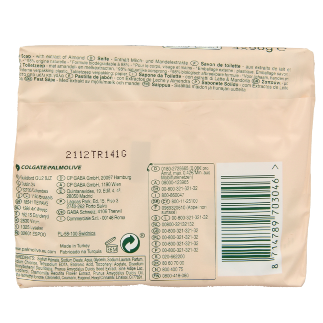 Palmolive Soap sensitive almond 90 gram 4 Pieces