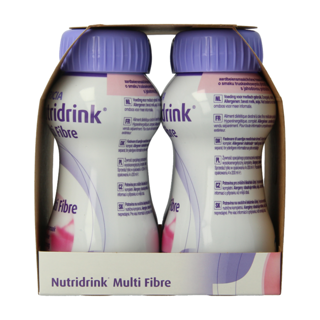 Nutridrink Multi fibre strawberry 200ml 4 Pieces