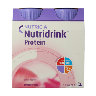 Nutridrink Nutridrink Protein truskawkowy 200ml, 4 sztuki