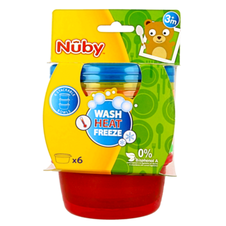 Nuby Snackschalen mit Deckel 300 ml, 6 Stück