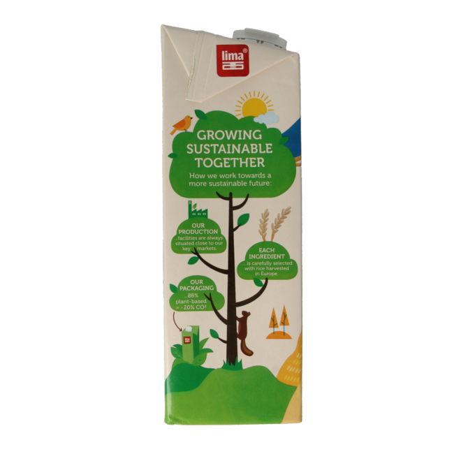 Bebida de arroz con vainilla bio Lima 1 Litro
