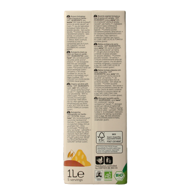 Lima Napój owsiany waniliowy bio 1 Litr