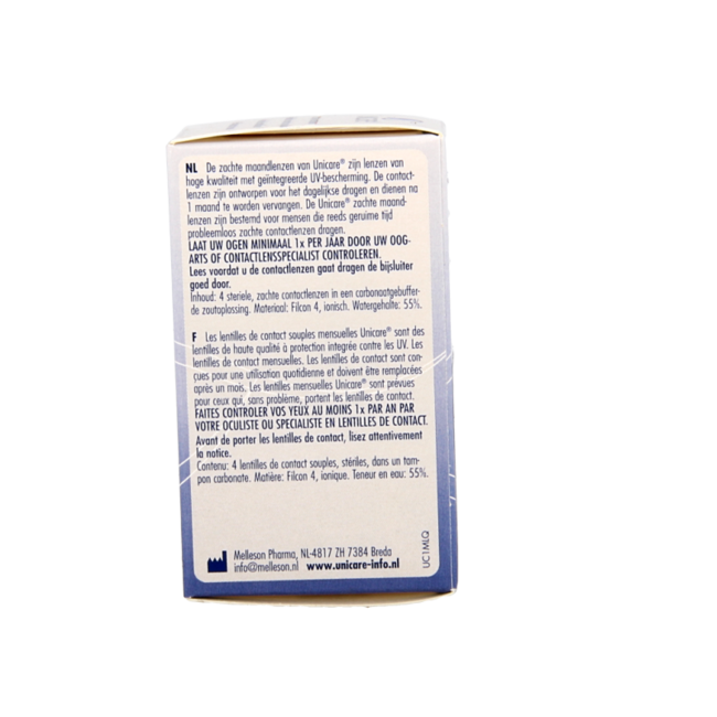 Unicare Monthly Contact Lenses -4.50 4 Pack