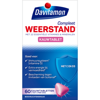 Davitamon Compleet weerstand vitaminas masticables frutos del bosque 60 comprimidos