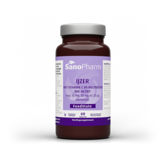 SanoPharm SanoPharm Fer 10 mg & molybdène 20 mcg & vitamine C 30 mg 60 comprimés