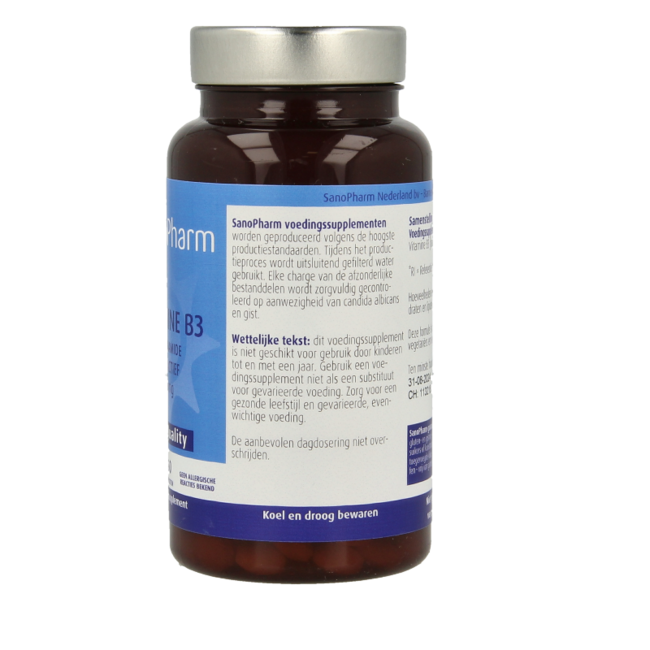SanoPharm Vitamin B3 Niacinamid 50mg 60 Tabletten