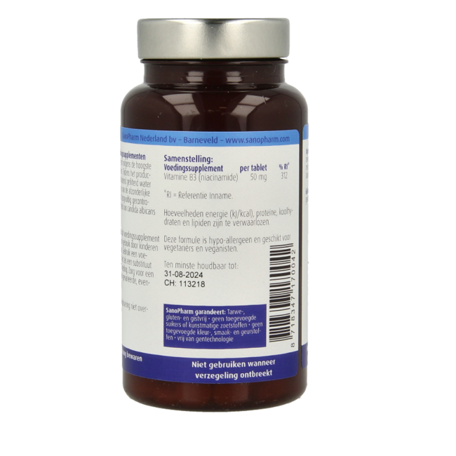 SanoPharm Vitamine B3 niacinamide 50 mg 60 comprimés