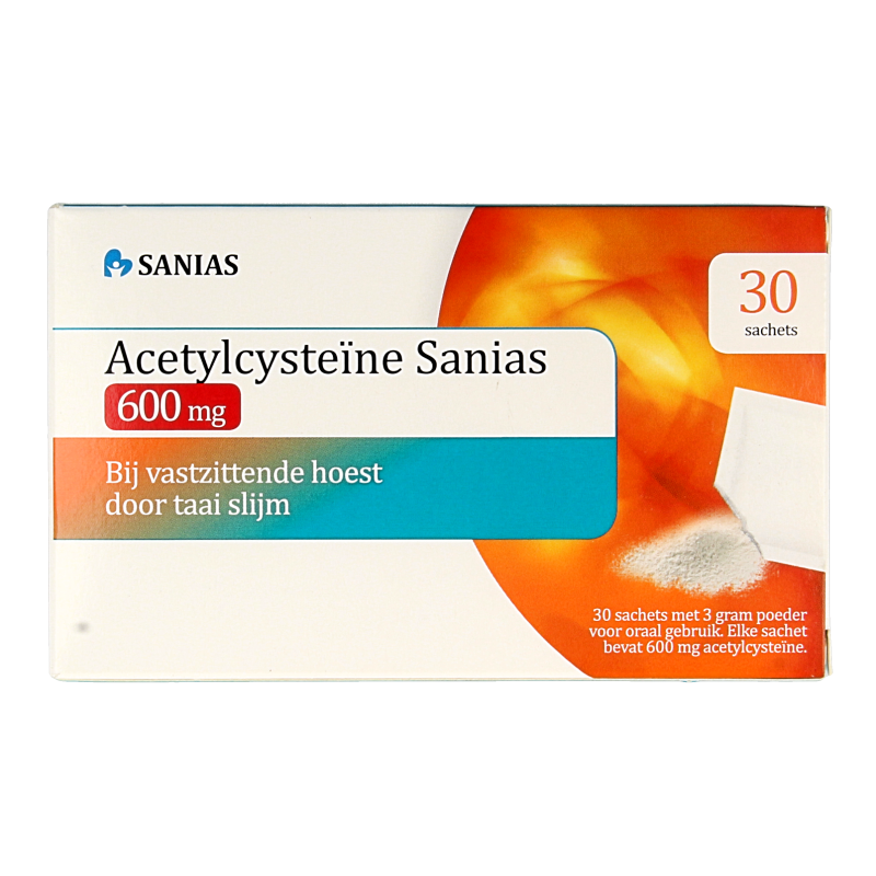 Sanias Acetylcysteine 600mg sachets 3 gram 30 Sachets