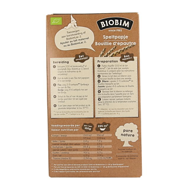 Organic Spelt Porridge 250g