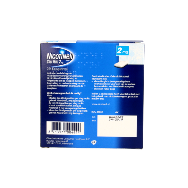 Chewing gum cool mint 2mg 204 pieces