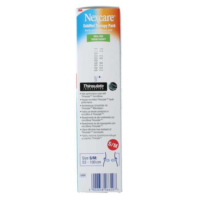 Cinturón Térmico Frío/Calor Nexcare para Espalda y Abdomen Talla S/M (1 Unidad)