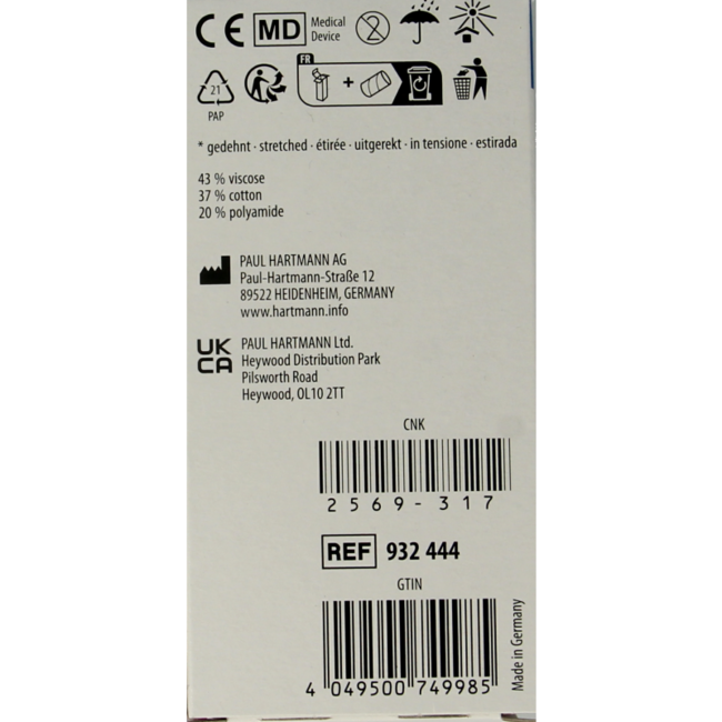 Hartmann Pehahaft venda elástica cohesiva 4m x 10cm 1 unidad