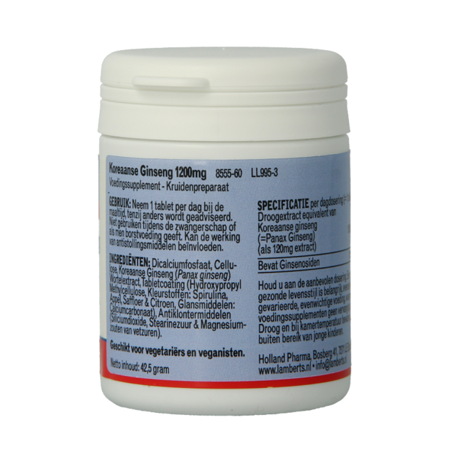 Ginseng Koreaans 1200mg 60 Tabletten