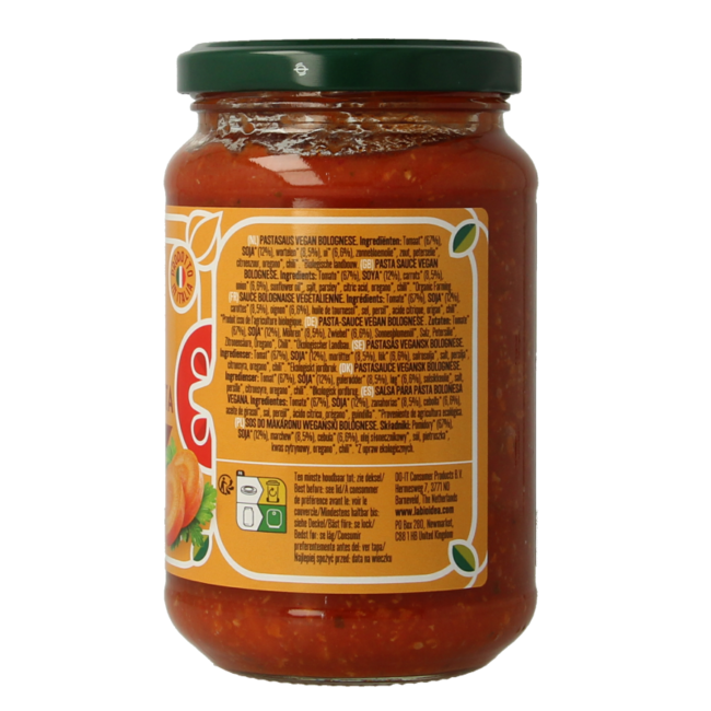 Bioidea Vegetarian Bolognese Pasta Sauce Organic 340 Gram