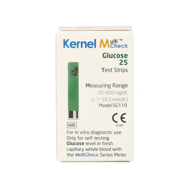 Multicheck glucose strips 25 Stuks