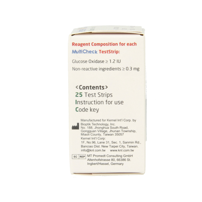 Tiras de glucosa Multicheck 25 unidades