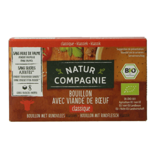 Natur Compagnie Natur Compagnie Rundvleesbouillon blokjes bio 8 Stuks