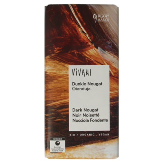 Vivani Vivani Chocolate negro praliné turrón bio 100 Gramos