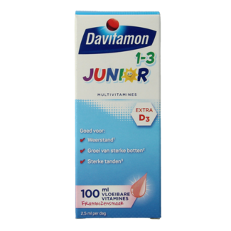 Davitamon Junior 1+ płynne witaminy malinowe 100 mililitrów