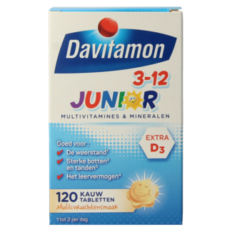 Davitamon Junior 3-12 multifruit 120 comprimidos masticables